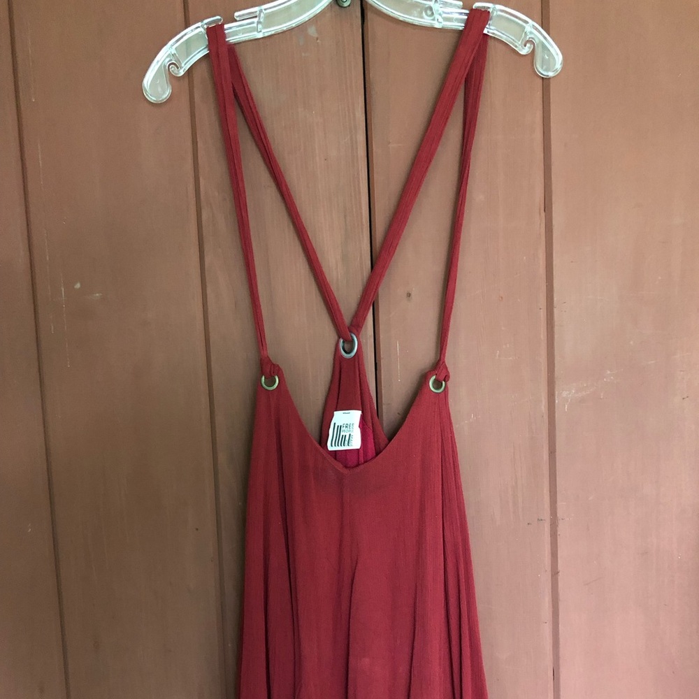 Free People pinafore dress, maroon